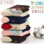 5 đôi tất trẻ em dày ấm trong ống vớ cotton Trẻ em vớ bé trai và bé gái mùa đông bé gái 6055 thời trang trẻ em