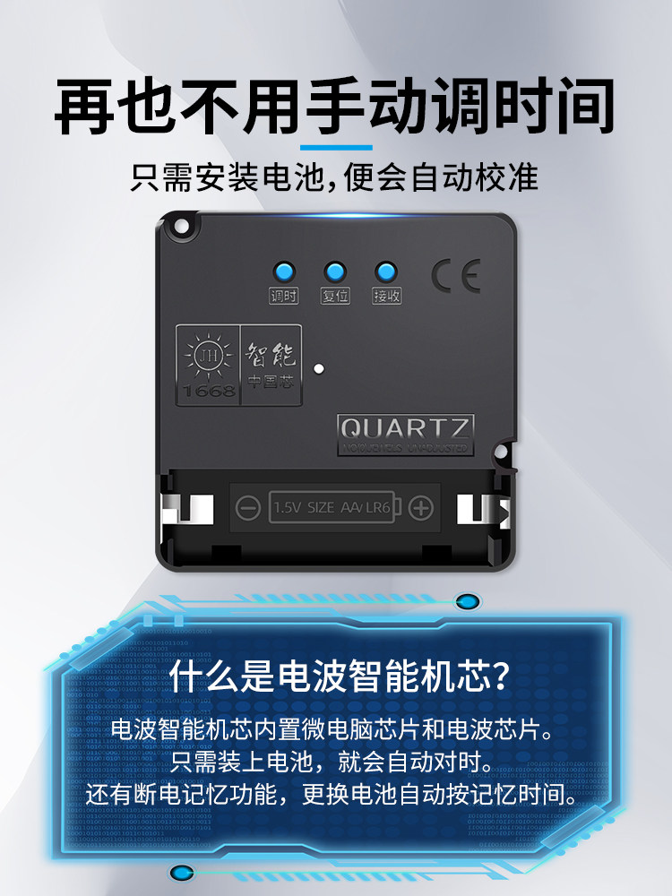 Intelligent Movement, Radio-Controlled Movement, Automatic Time-Setting for Clocks, Wall Clocks, Universal Silent Cross-Stitch Quartz Clock Movement