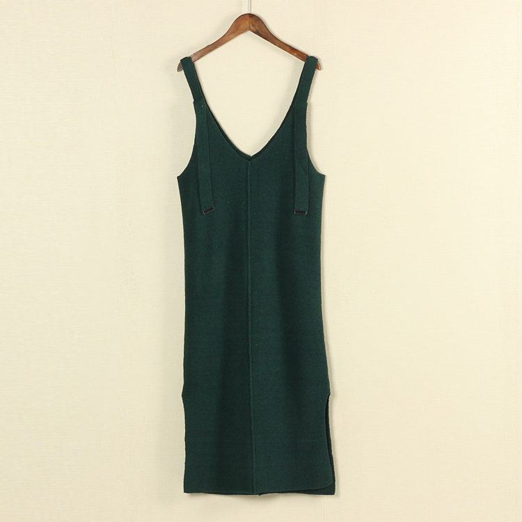 2018 Thu loạt mới cũng chia sling Slim cơ sở len váy áo dài phần 486 đồ nữ đẹp