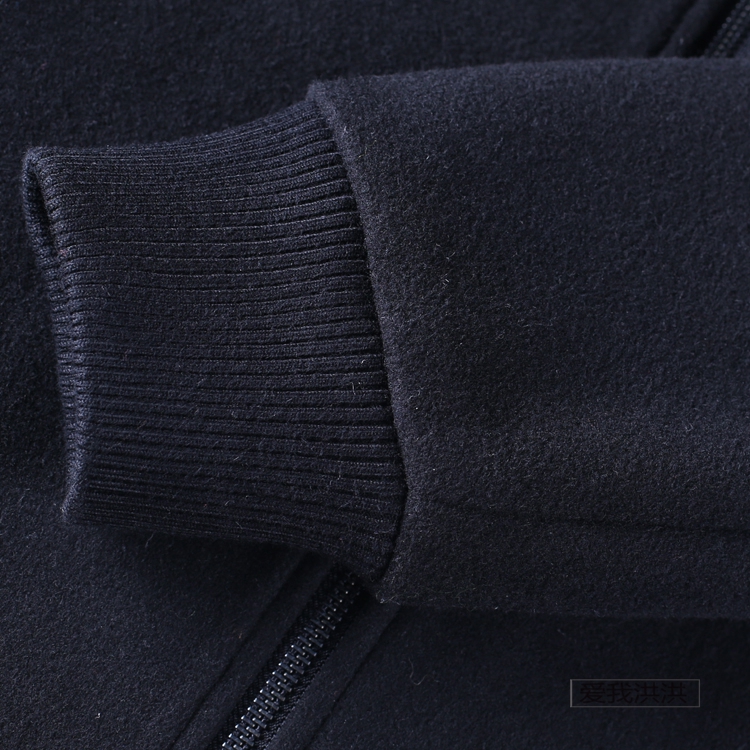 Quần áo nam Serie Mùa đông Hàng mới Hàng Đen Áo len bóng chày Jersey Áo có lông dài trung bình 008 - Áo len