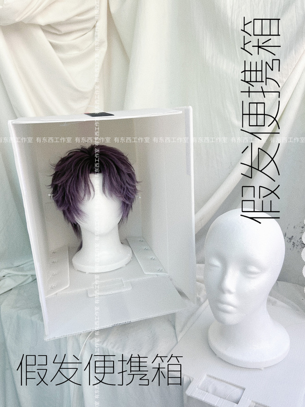 【Contains Items】Wig Portable Case Wig Packing Box for Conventions and Travel Plastic Wig Box with Strap