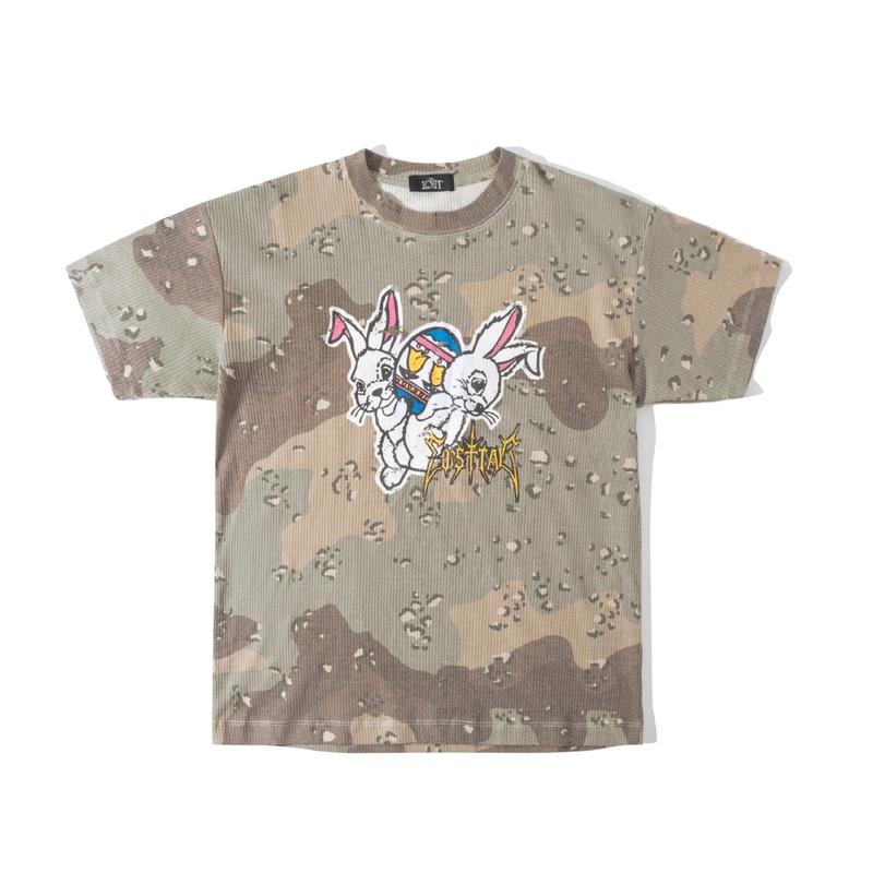 Losttag Halloween Carnival Waffle Desert Camouflage T-Shirt Camo Rabbit Tee