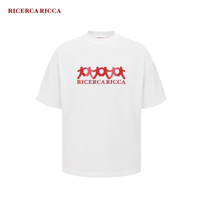 【Riri】Ricerca Ricca Summer Casual Group Portrait Print Crew Neck Knitted Short Sleeve T-Shirt Unisex 【Riri】Ricerca Ricca Summer Casual Group Portrait Print Crew Neck Knitted Short Sleeve T-Shirt Unisex