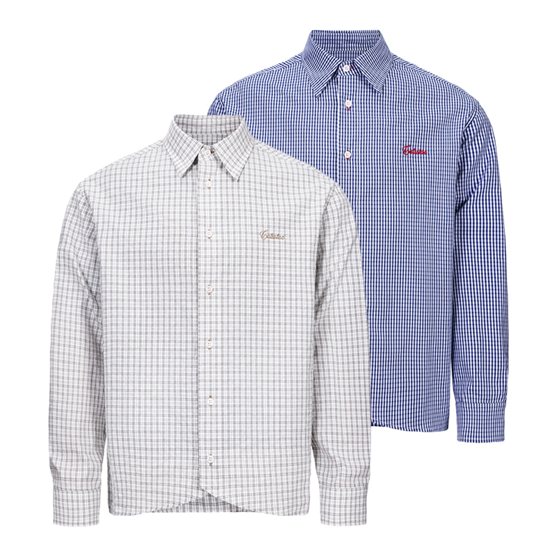 Catsstac Floral Plaid Embroidered Shirt, Loose Fit, Dropped Shoulders, Simple and Neat, Niche Design