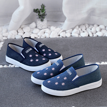 2022 Spring Summer New Mini Daisy Sailor Cloth Shoes Old Beijing Cloth Shoes Womens Shoes Non-slip Denim Cloth Casual Single Shoes