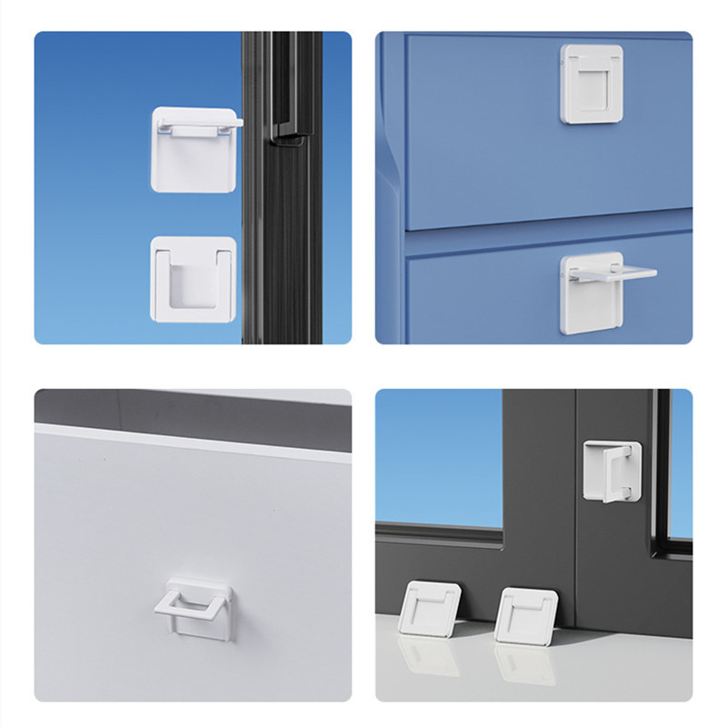 New No-Installation Small Handle Foldable Drawer Handle No-Drill Cabinet Door Handle Simple Household Window Lock