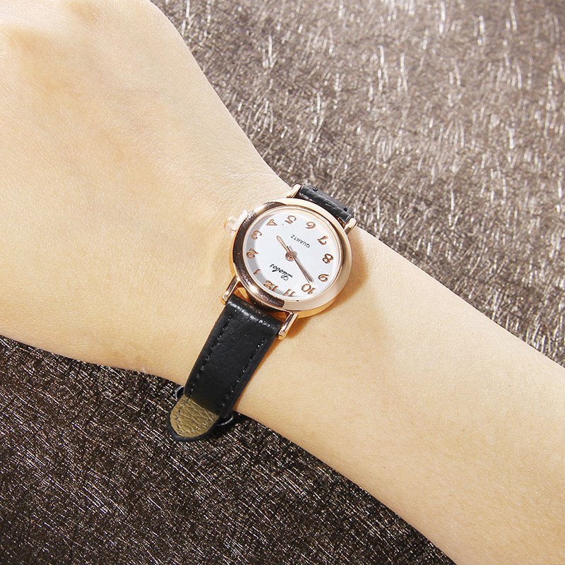 Exam-Specific Watch for Female Middle School Students, Korean Style, Simple, Fresh, Retro, Thin Strap, ins Harajuku School Style Wristwatch