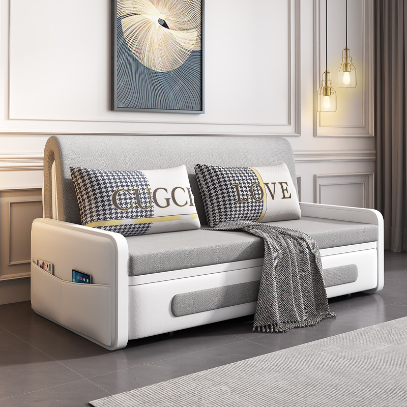 New sofa bed folding dual - use multi - function small household balcony solid wood storage scaling economy