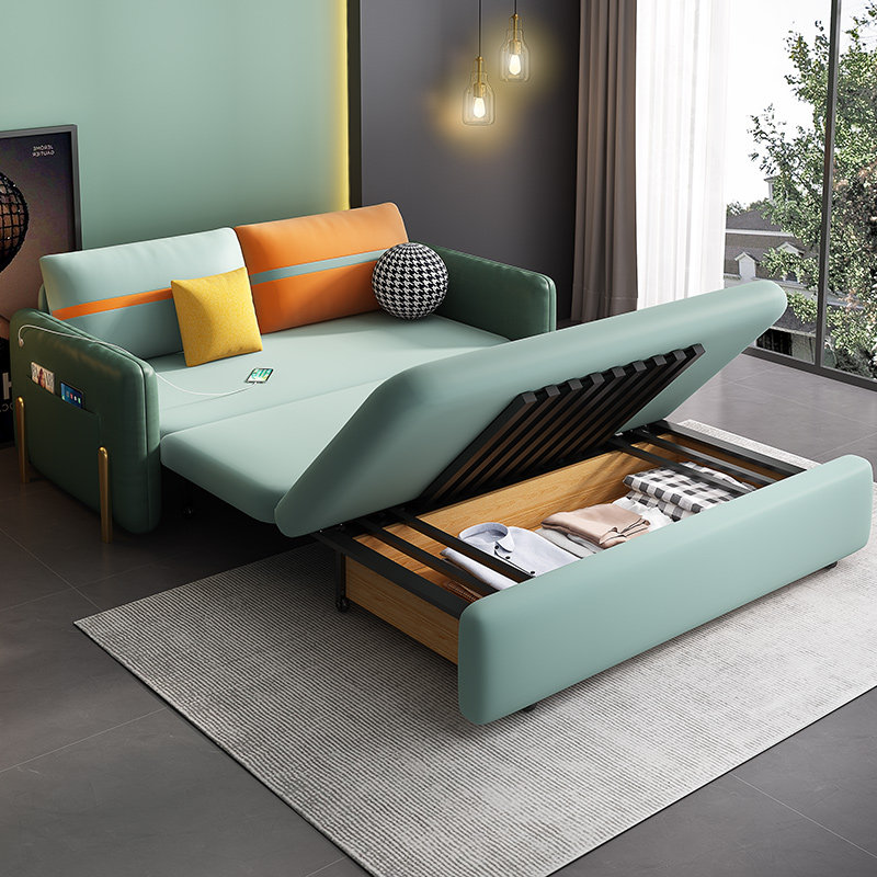 Light luxury sofa bed technology cloth folding dual-use multi-function storage living room small household size