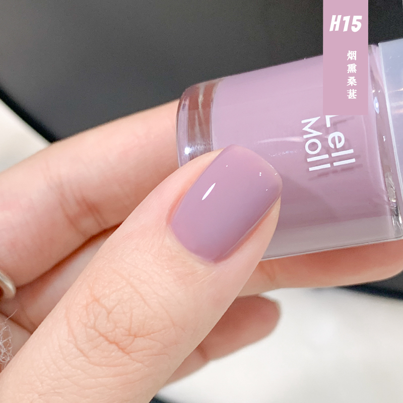 Purple Nail Polish Lelmol, New Autumn and Winter Light Purple Taro Purple, Brightening, Water-Based, No-Bake, Quick-Drying, Long-Lasting