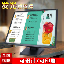 Luminous point meal brand milk tea shop LED desktop menu display board acrylic crystal price list bar desktop light box