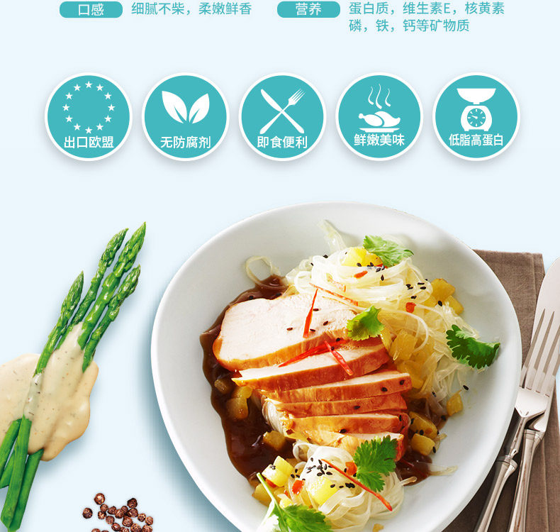 国家队食品供应商 凤祥食品 优形电烤即食鸡胸肉 100g*8袋 6种口味 图9