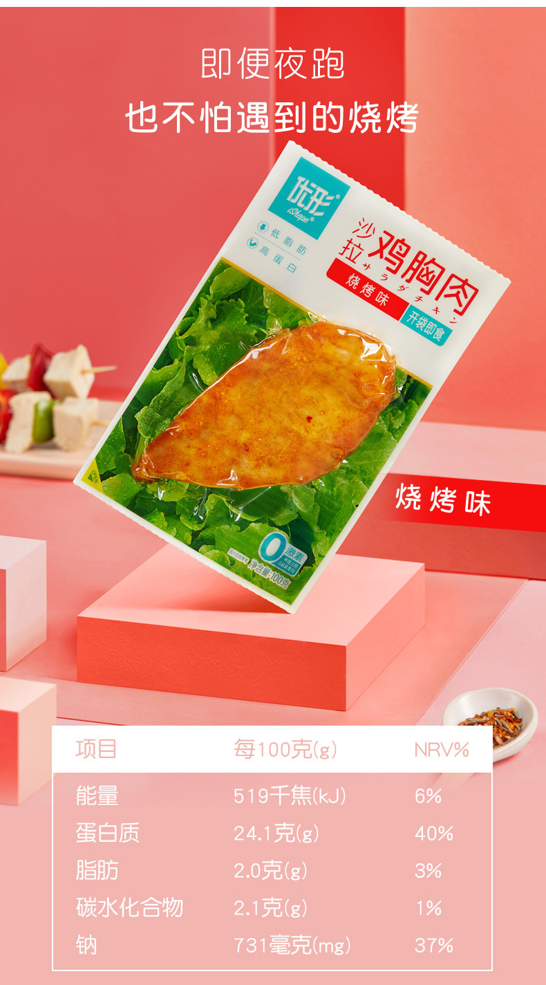 凤祥旗下 优形 低脂即食鸡胸肉 100g*6袋+鸡肉小方 45g*6袋 图5