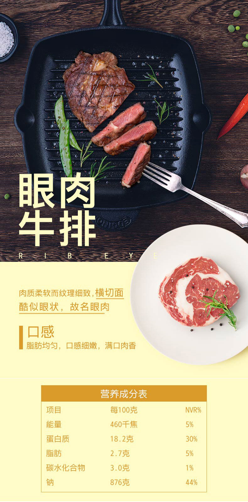 肯德基供应商 凤祥 一番牛 巴西进口整切牛排套餐 1300g 图5