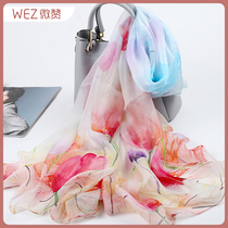 2021 silk scarf female mother Joker scarf silk Mulberry silk Spring and Autumn New Style fashion scarf shawl outside