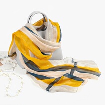 2021 autumn and winter Joker scarf silk scarf silk silk spring and autumn gauze scarf shawl outside with foreign fashion Mother New