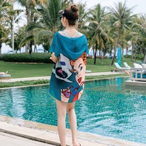 New parent-child swimsuit mother-daughter split boxer three-piece sunscreen childrens swimsuit family of three parent-child swimwear