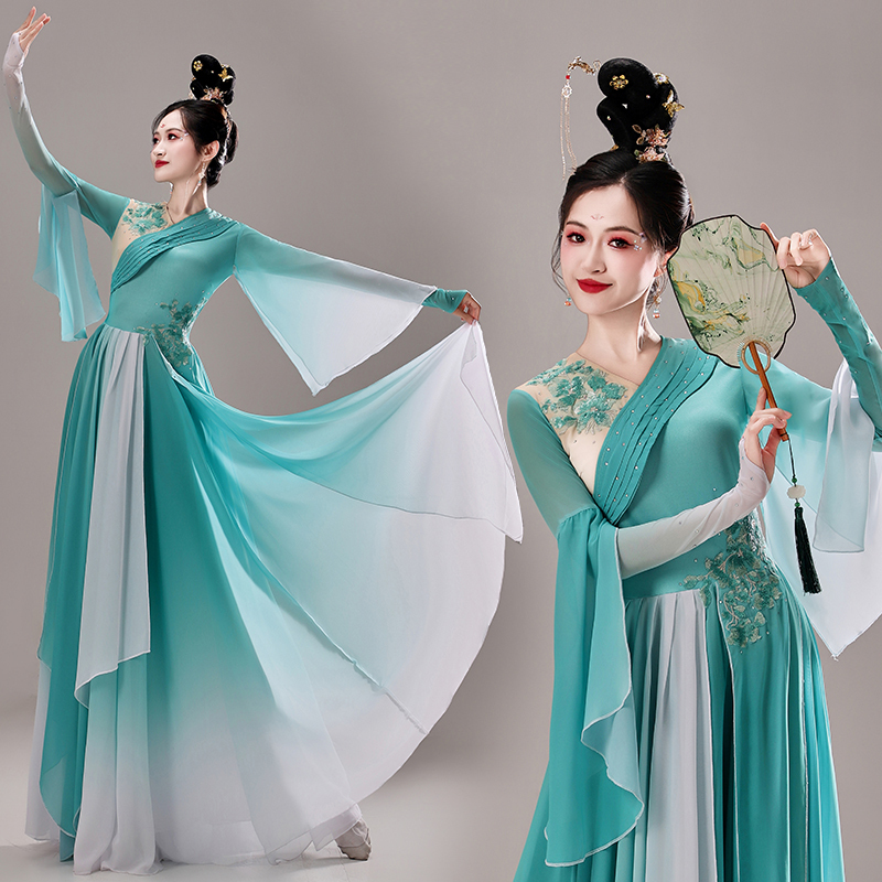 Classical Dance Performance Costume for Women, Elegant Ancient Costume, Peach and Plum Cup, Dreamlike, Art Exam, Chinese Style, Hanfu, Ethereal Dance Costume