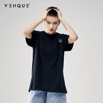 venque Fanke couple short sleeve men and women 2021 summer New ins Japanese and Korean leisure Tide brand loose T-shirt