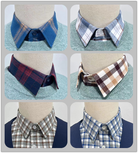 High-Quality Pure Cotton Brushed Warm Collar Shirt Decorative Collar Replacement Collar Sweater Collar Versatile Winter Sweater Section Collar