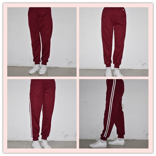 Straight-Leg School Uniform Pants for Boys and Girls, One Stripe, Two Stripes, Maroon, Sports, Middle and High School Students, School Uniform Pants