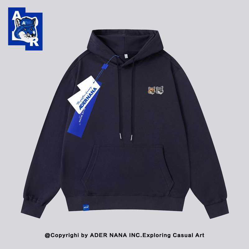 Bian Yuxi's Same Style Ader Nana Collaboration Fox Trendy Brand Embroidered High-End Relaxed Fit Hooded Sweatshirt Ae