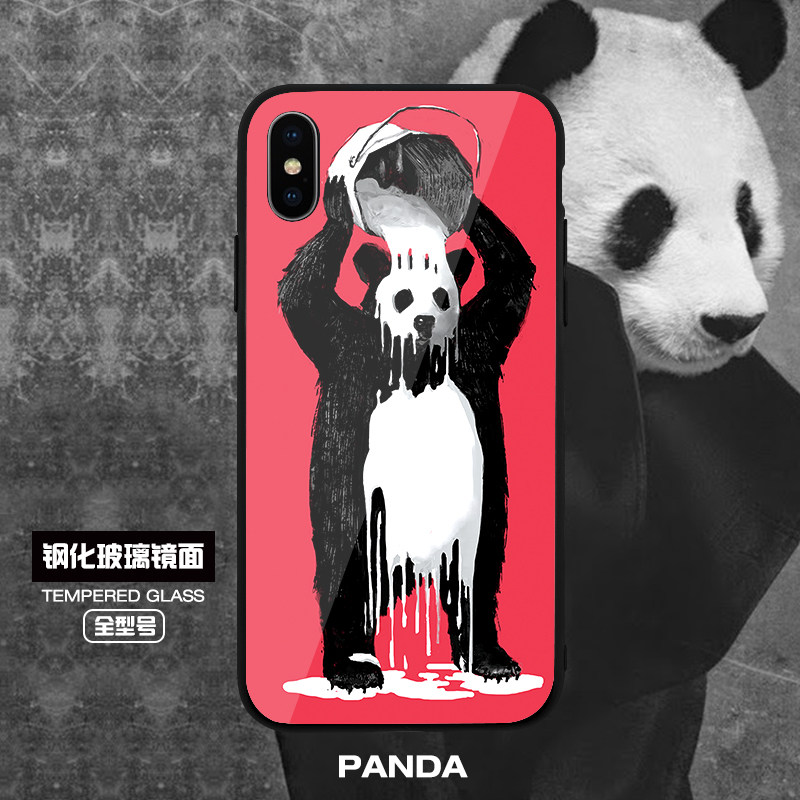 Applicable to iphone xsmax funny than panda mobile phone case Huawei p20pro Mi 8 to explore Apple 8p glass case