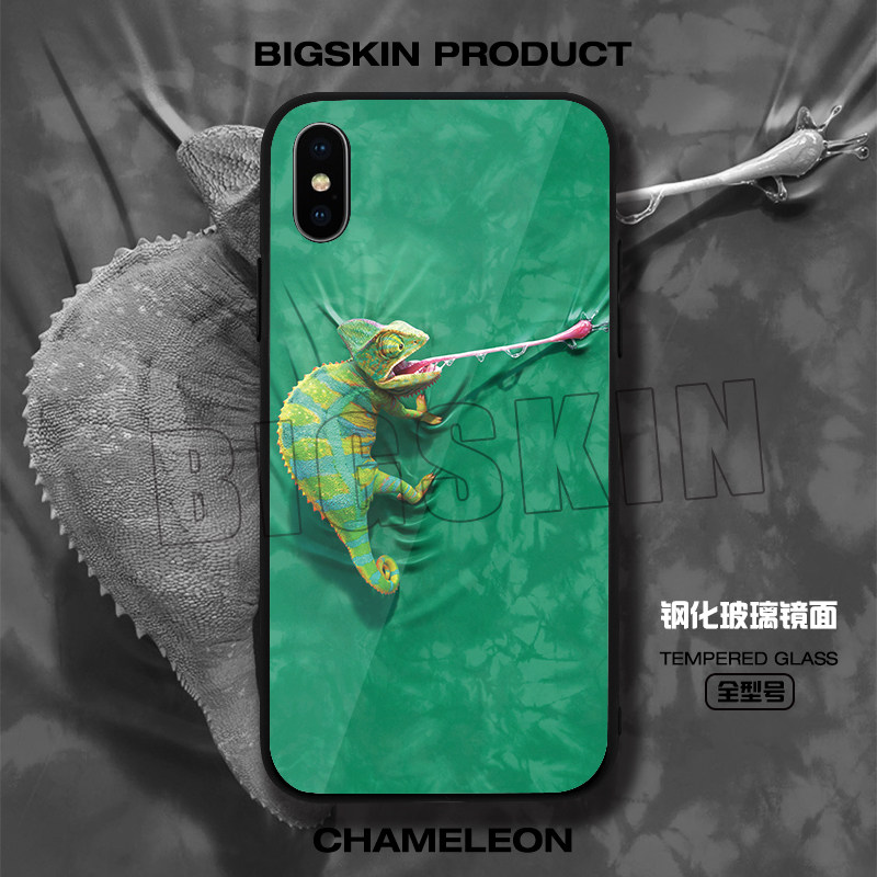 Lizard vision is suitable for iphonesxmax mobile phone shell oppor17 apple 6sp millet 8 tempered glass shell