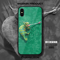 Lizard vision is suitable for iphonesxmax mobile phone shell oppor17 apple 6sp millet 8 tempered glass shell