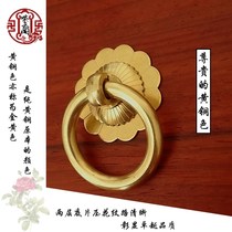 Chinese pure copper solid imitation antique bronze handle cabinet door drawer cabinet handle single hole full copper ring pull ring handle