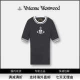 Домашнее место Vivienne Queen Mother Xi Saturn Логотип Жаккард контрастный вязаная футболка с короткими рукавами для женщин