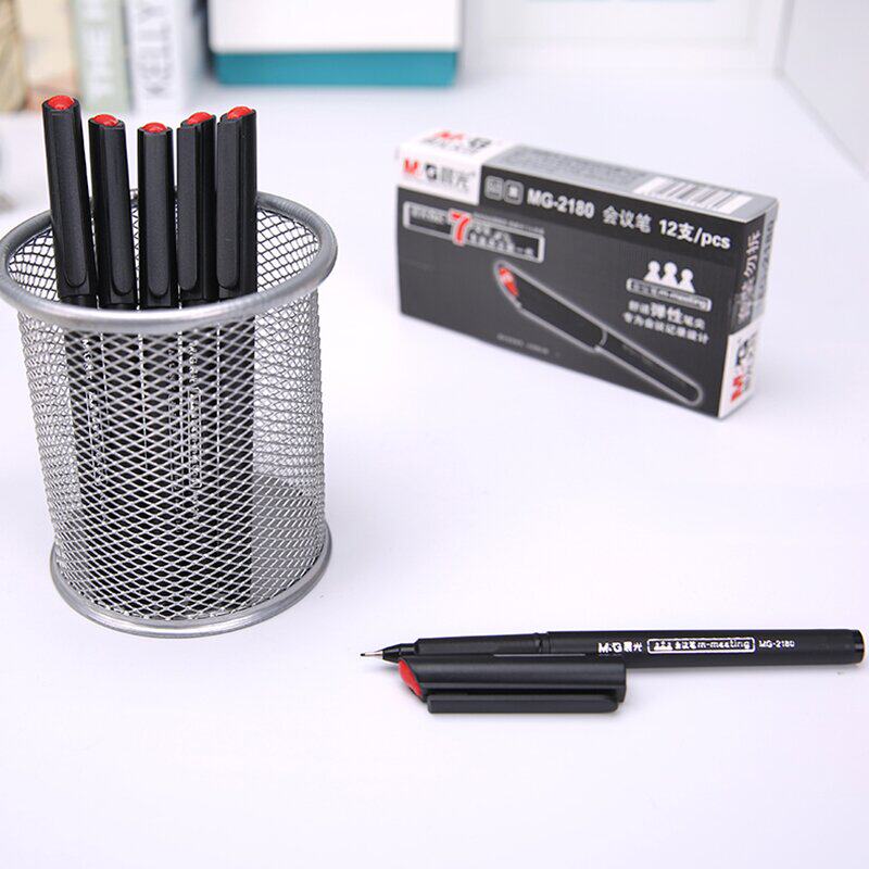 Morning light mg2180 Conference pen black signature pen 0 5 red and blue needle pipe pen fine art drawing pen fiber head