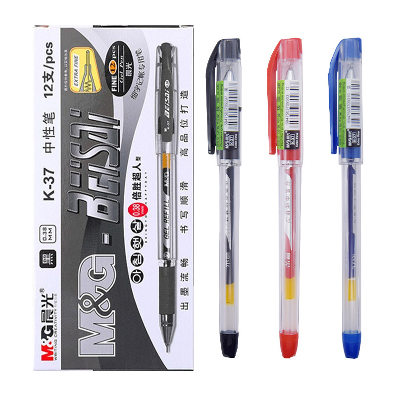 Morning light K37 Sexual Pen Black Water-based Pen Blue 0 38 Refill Gourd Head Red Financial Signature Pen Fine Stroke