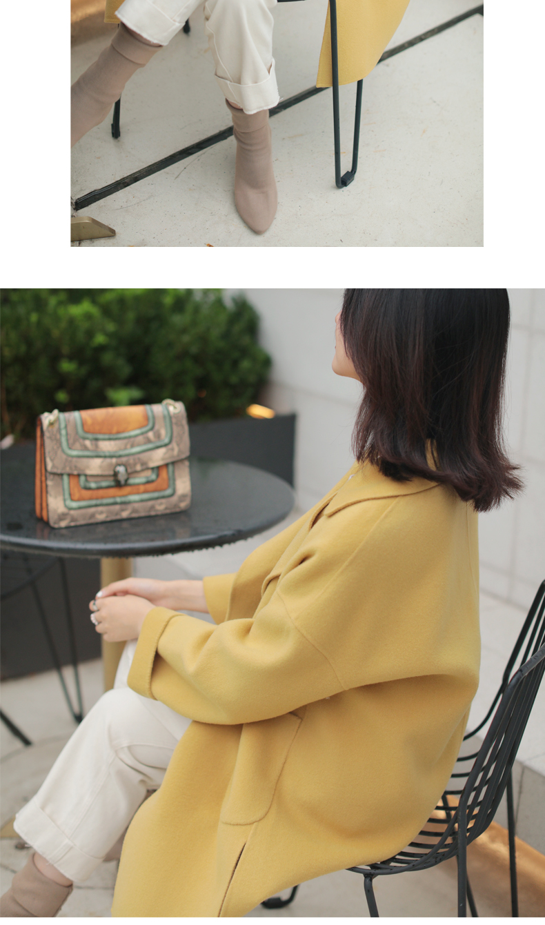 Mùa thu và mùa đông áo khoác cashmere mới của phụ nữ dài lông cừu lông cừu phiên bản Hàn Quốc của áo khoác len lỏng áo khoác jean nữ