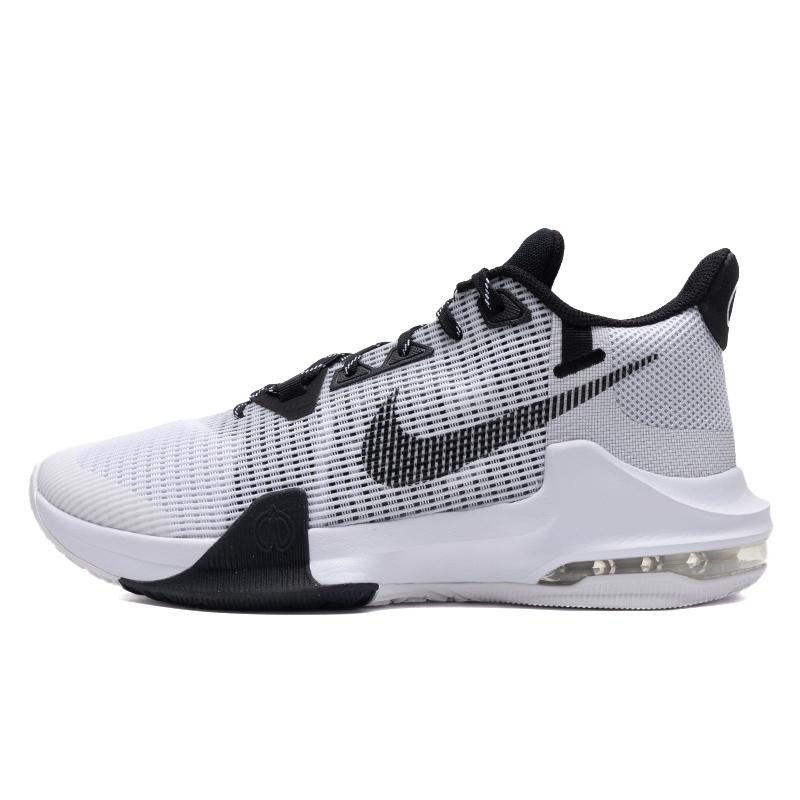 NIKE Air 耐磨透气 中帮训练鞋 男款 Nike耐克男鞋Air Max 男子缓震黑白耐磨实战运动篮球鞋DC3725-100