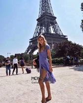 Realisationpar 21 Summer Violet V-Neck Floral Print Wrap Short Sleeve Dress