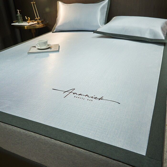 (Total) All Season Home Furnishing 2022 Solid Color Embroidered Texture Texture Ice Silk Mat