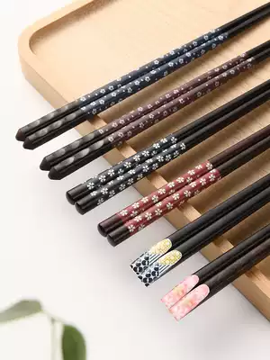 Japanese chopsticks pointed wooden nails chopsticks solid wood thin head wooden chopsticks home cherry blossom wood chop personalized tableware