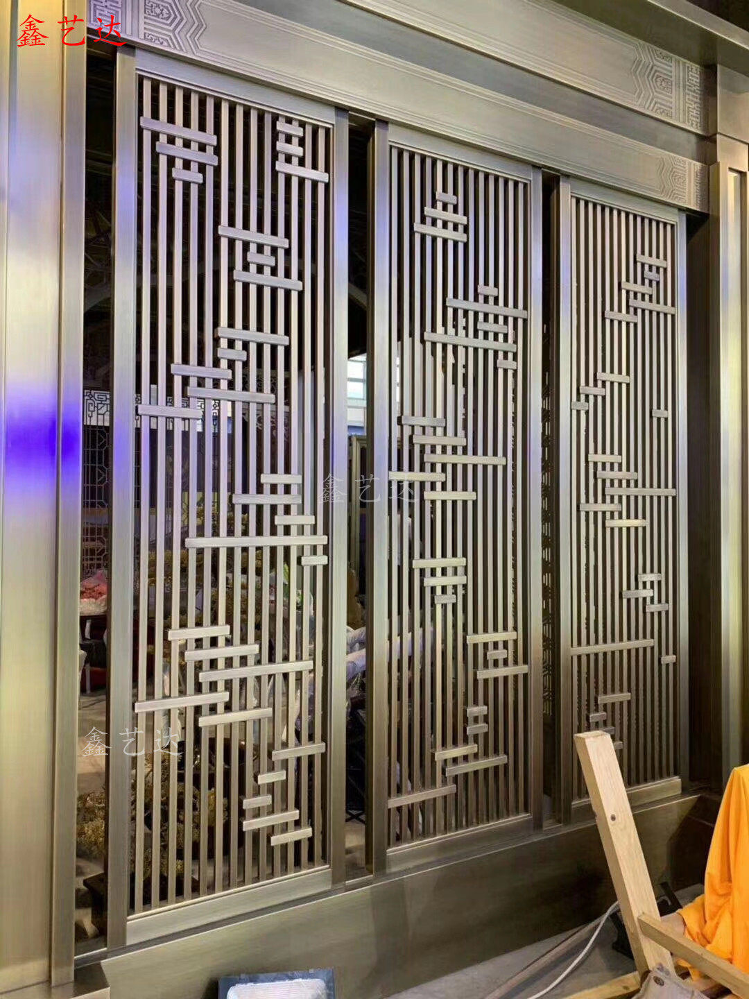 Screen partition wall living room bedroom blocking home Nordic Chinese style simple modern entrance porch wrought iron stainless steel