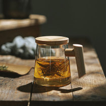 Cliton glass tea water separation bubble tea cup office with cover water cup mens home filter scented tea cup