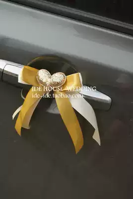 IDE wedding wedding wedding supplies wedding car decoration flower car door handle pull flower back mirror ribbon bow