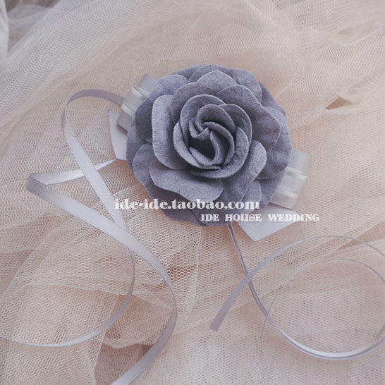 IDE Dinner Party Dinner Party Banquet Wedding Han Style Silver Grey Bridal Bridesmaid sisters Handmaid's wrist Flower Chest Flowers