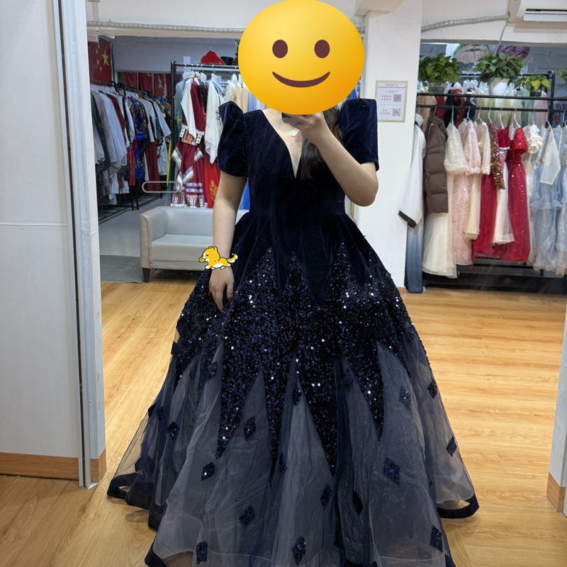 Plus-Size Evening Dress for Chubby Girls, Slimming and Tummy-Concealing, High-End Feel, 100kg Extra-Large Size Dress for Girls