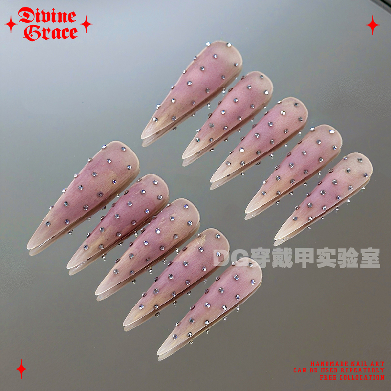 [Hot Girl Manicure] Velvet Diamond Polka Dot Hot Girl Manicure/Original High-Quality Handmade Wearable Nails