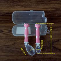 Newborn feeding medicine rice paste juice supplement Silicone soft head spoon size head set storage box easy to carry