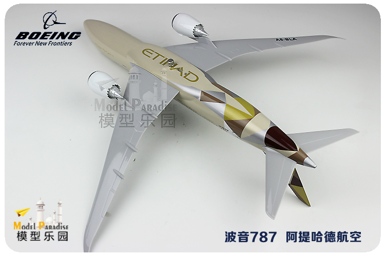 Boeing 787 Etihad 43 cm điều khiển bằng giọng nói led mô phỏng phát sáng máy bay chở khách máy bay mô hình tĩnh với bánh xe mô hình lamborghini