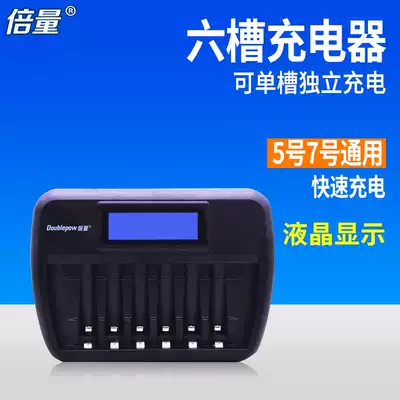 Multiplier Charger LCD Smart Fast Charge 6 Slot 5 No. 7 1 2v Ni-MH 110-220V Wide Pressure Input US