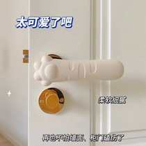 Cute cat claw silicone door handle protective cover silent anti-collision bathroom handle thickened anti-collision pad wall cover
