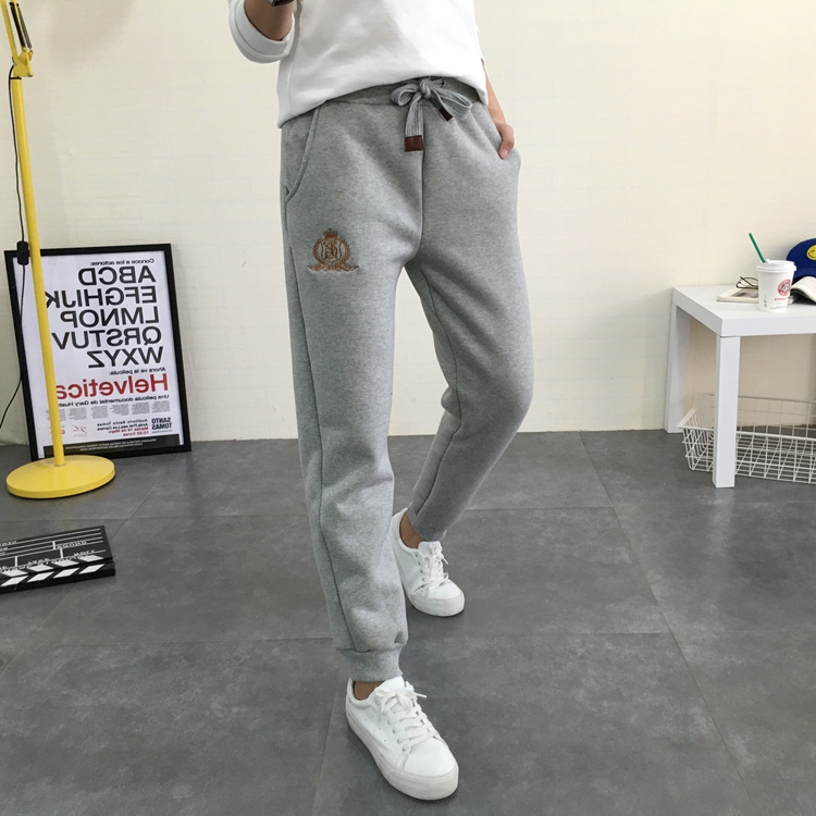 Cộng với quần nhung nữ chân mùa thu và mùa đông quần cotton mỏng dày lamb cashmere đôi giản dị quần tây cỡ lớn thời trang trung niên nữ cao cấp 