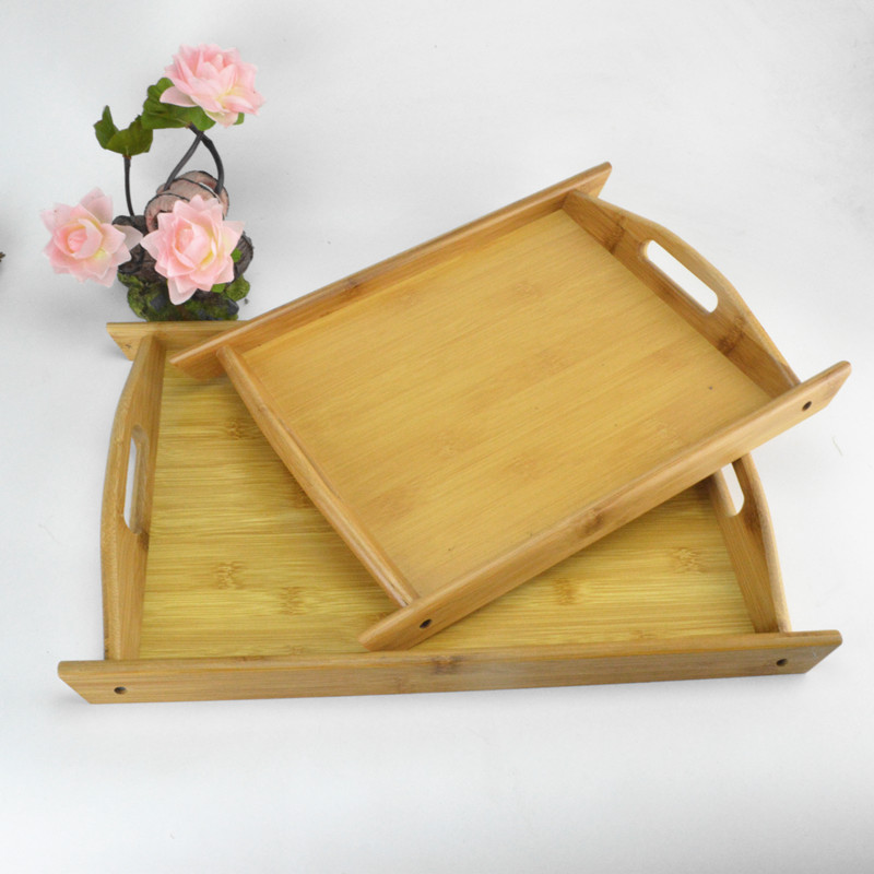 Nhật Bản phong cách tre gỗ pallet gỗ tấm hình chữ nhật Tấm tre khay gỗ khay gỗ khay khay nướng thịt nướng - Tấm khay đựng hoa quả bằng gỗ